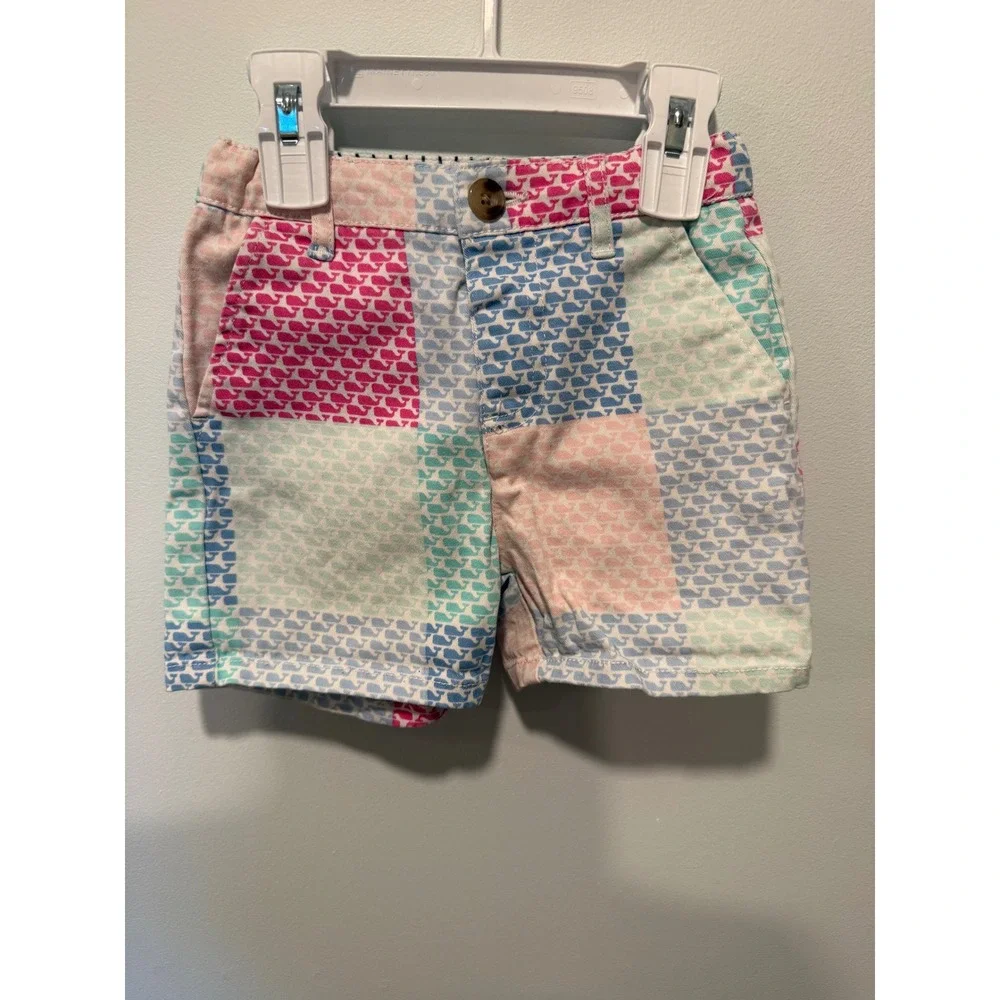 Vineyard Vines Target Boys 2T Patchwork Whale Print Shorts Pastel Multi Color